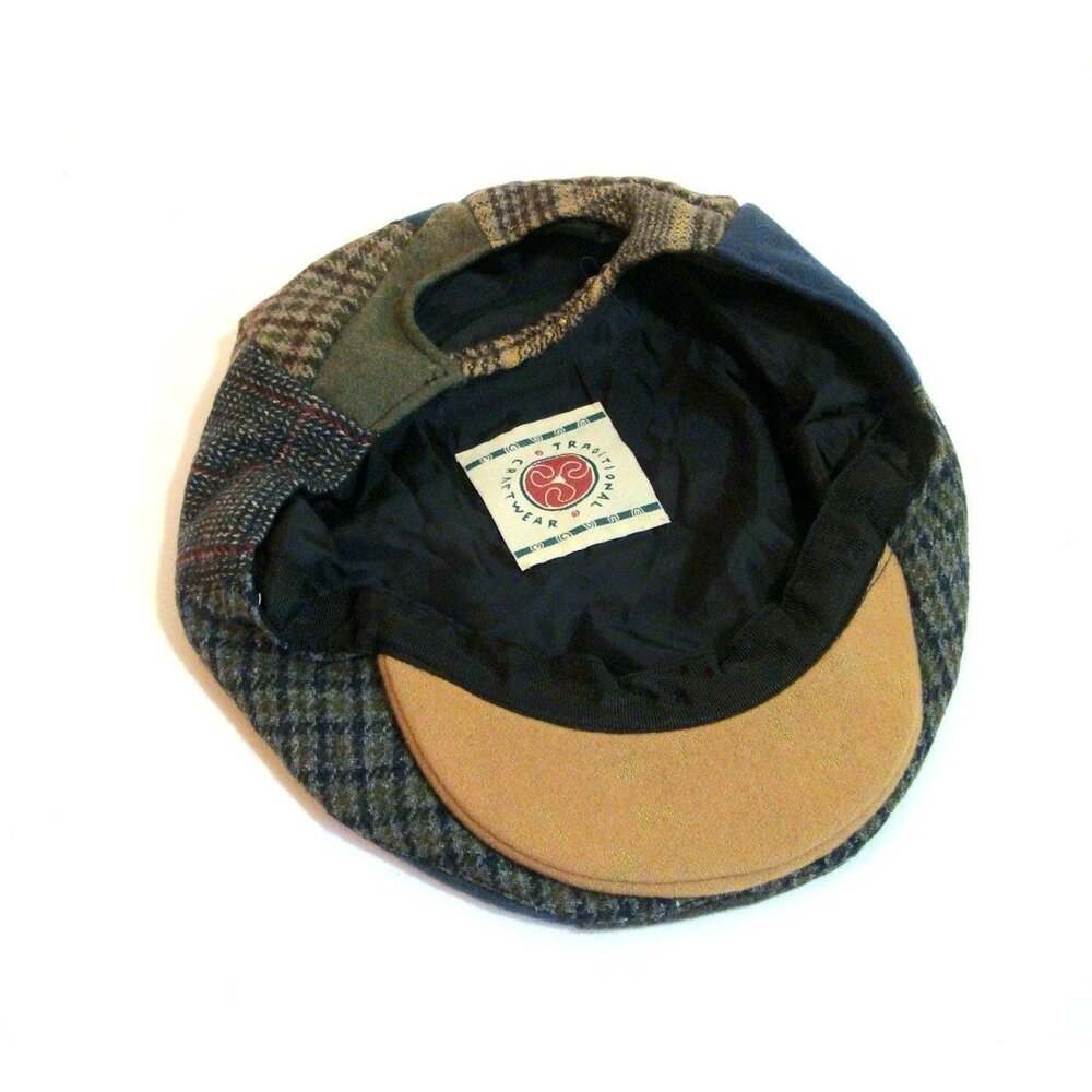 Irish Tweed Flat Cap Patchwork Wool - image 3